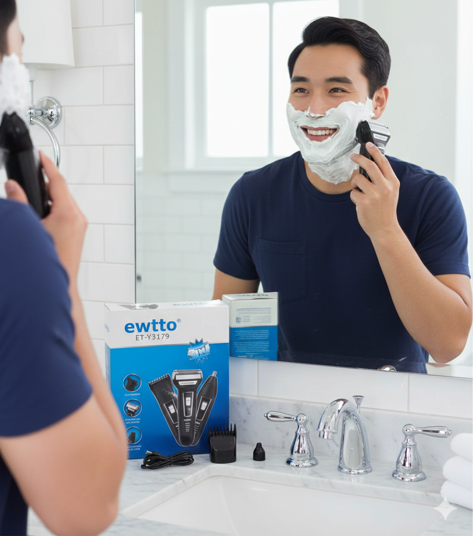 Maquina Ewtto 3 En 1 Afeita Depiladora Nasal Cortador Barba